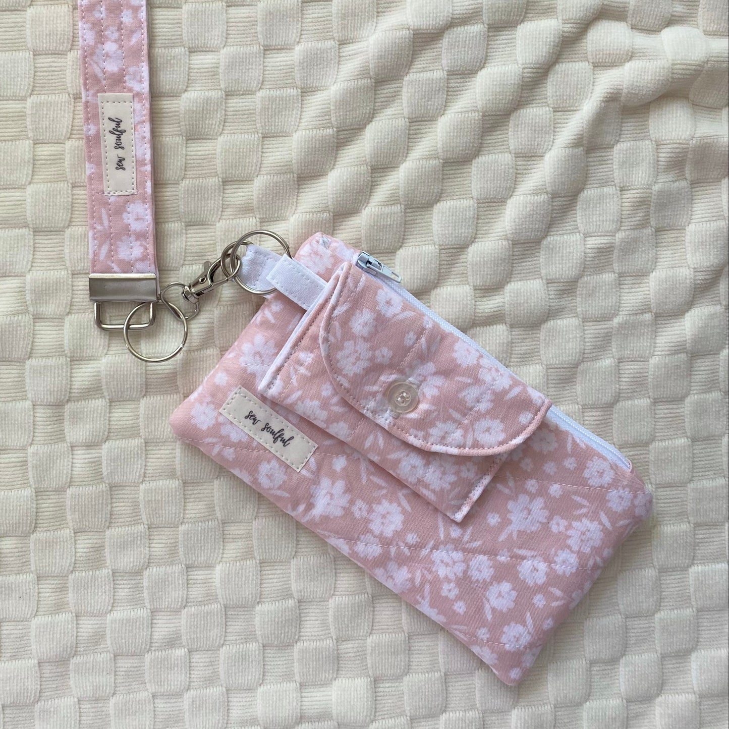 The Coral Blossom Wristlet Keychain