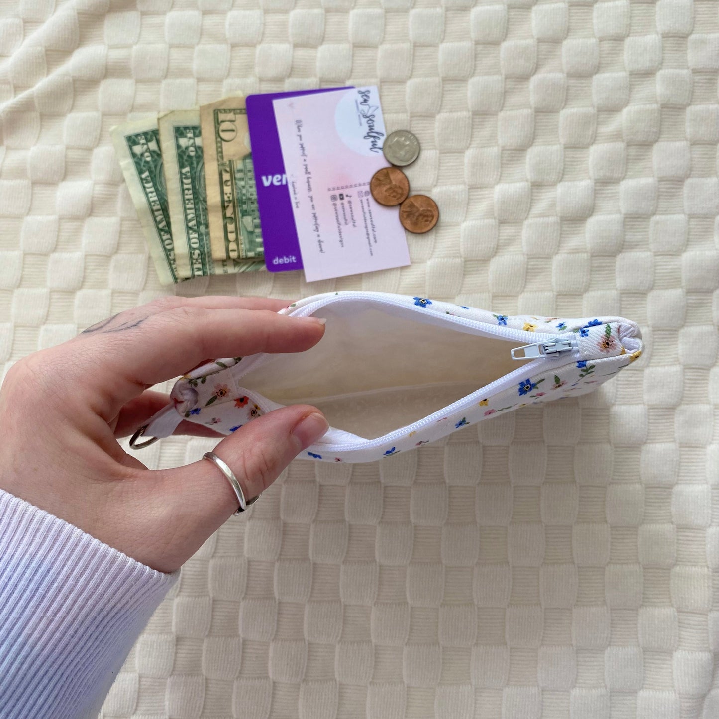 The Floral Meadow Small Wallet Keychain