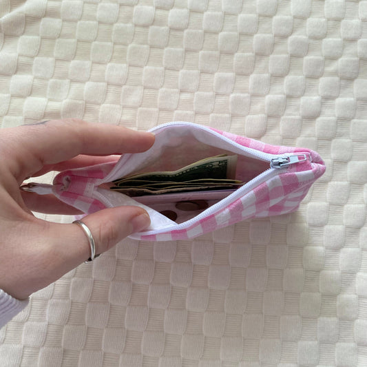 The Pink Gingham Small Wallet Keychain