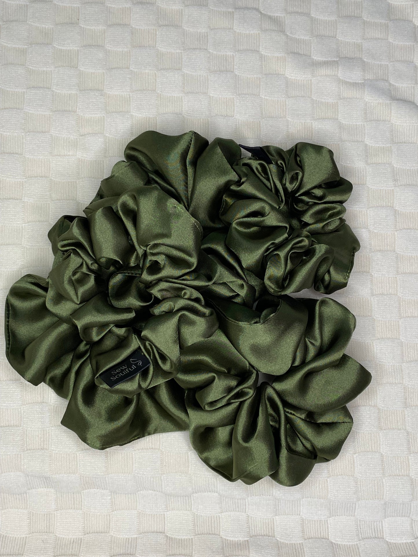 The Olive Satin Scrunchie
