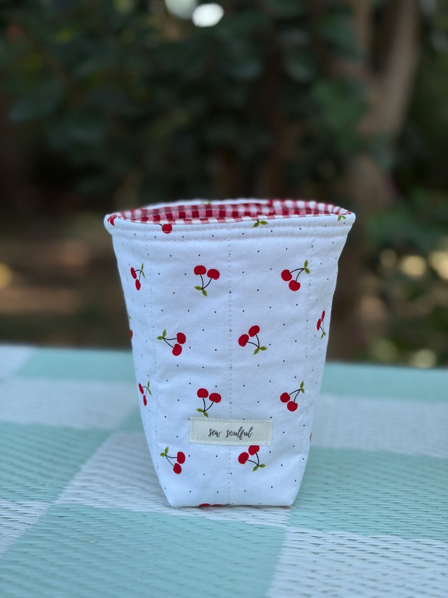 The Cheery Cherry Iced Coffee Cozy