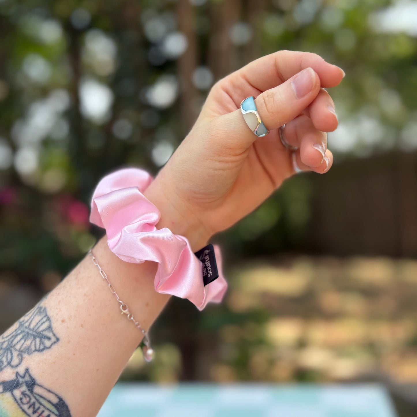 The Princess Pink Satin Scrunchie