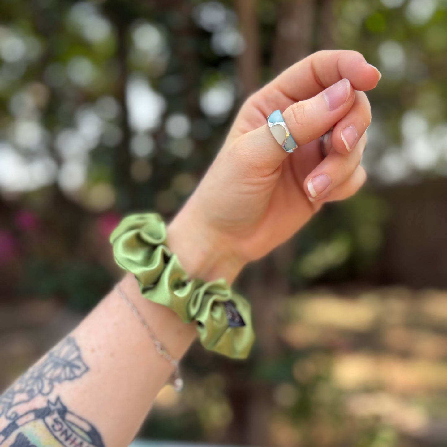 The Peridot Satin Scrunchie