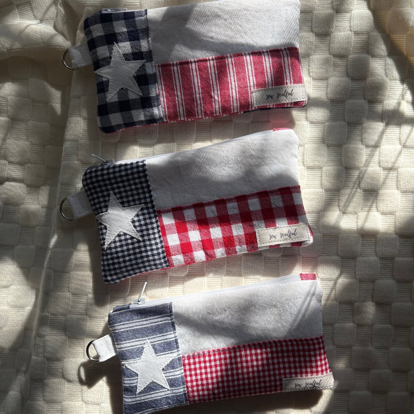 The Lone Star Patchwork Wallet Keychain