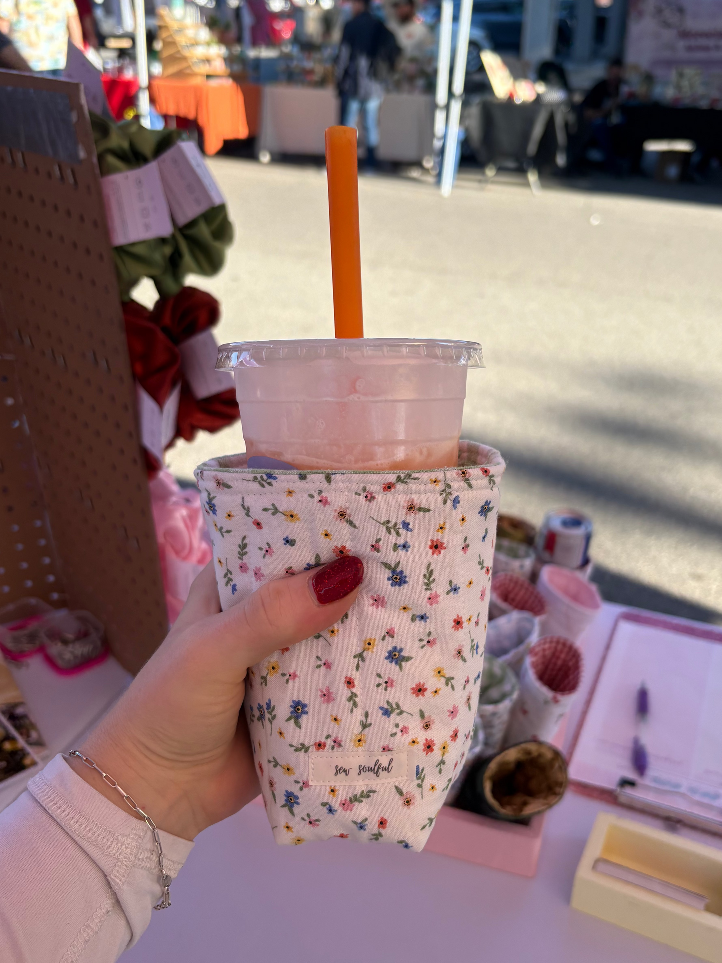 The Strawberry Iced Coffee Cozy
