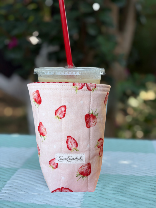The Strawberry Iced Coffee Cozy