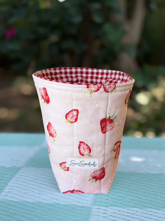 The Strawberry Iced Coffee Cozy