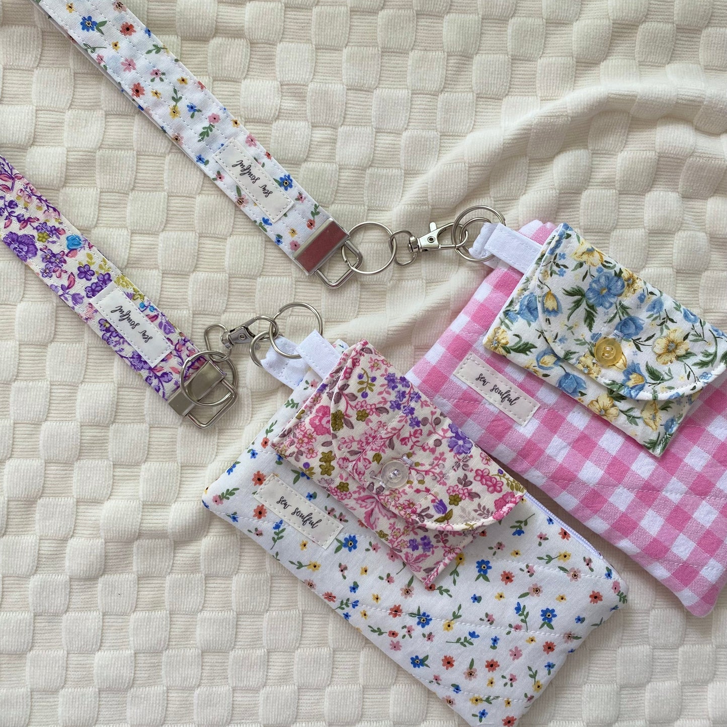 The Pink Gingham Wristlet Keychain