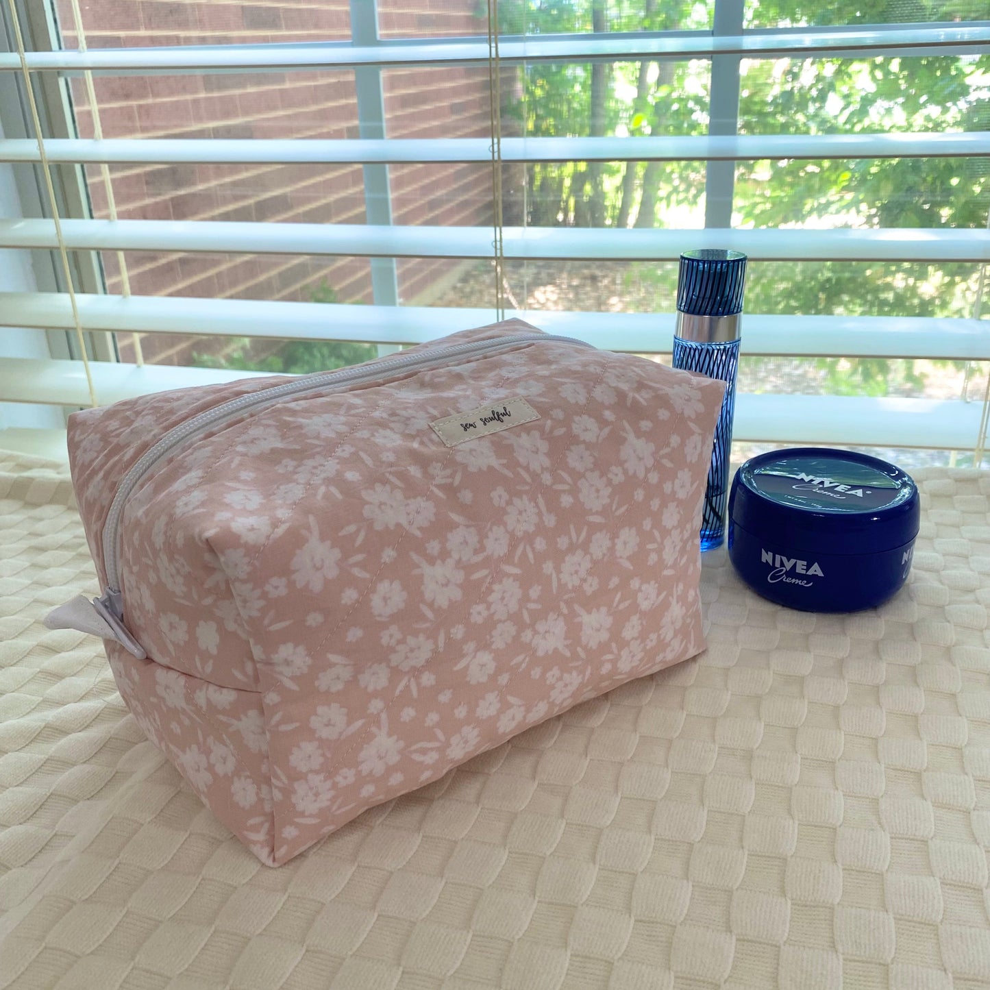 The Coral Blossom Makeup Bag
