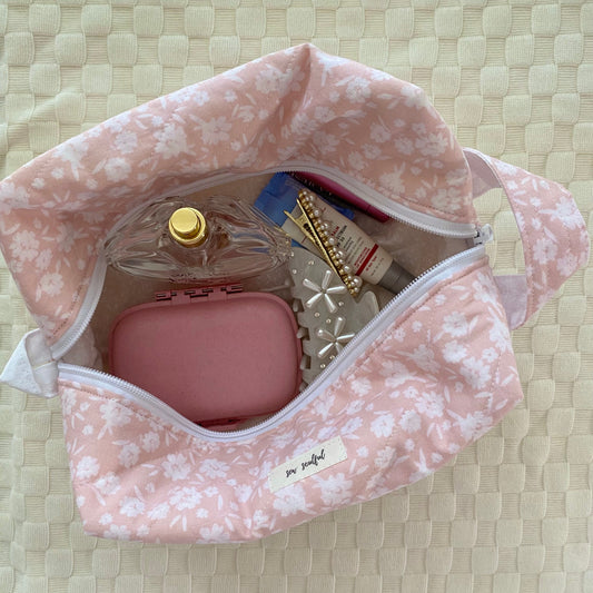 The Coral Blossom Makeup Bag