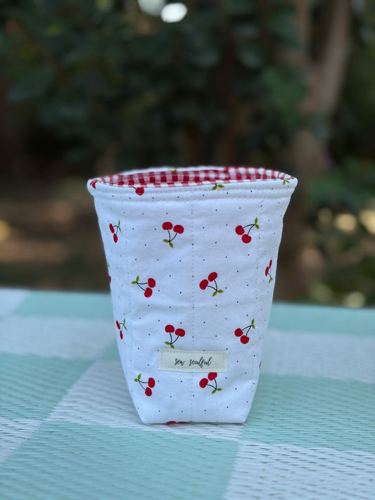 The Cheery Cherry Iced Coffee Cozy