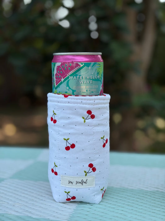 The Cheery Cherry Slim Can Cozy