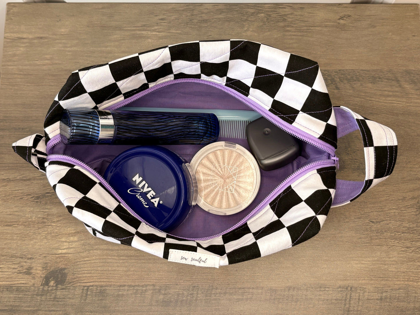 The Checkmate Makeup Bag