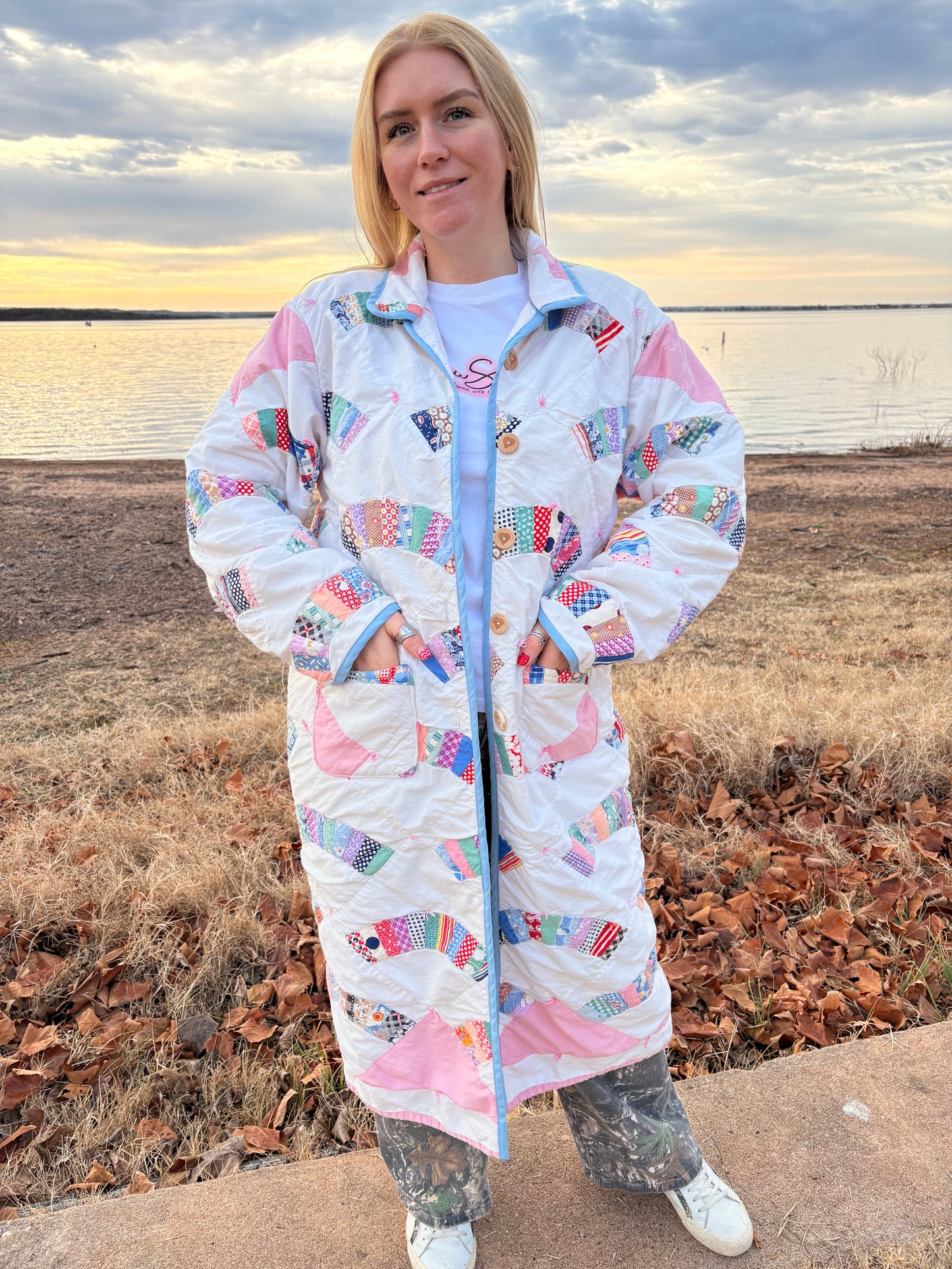 Fan Quilt Trench Coat