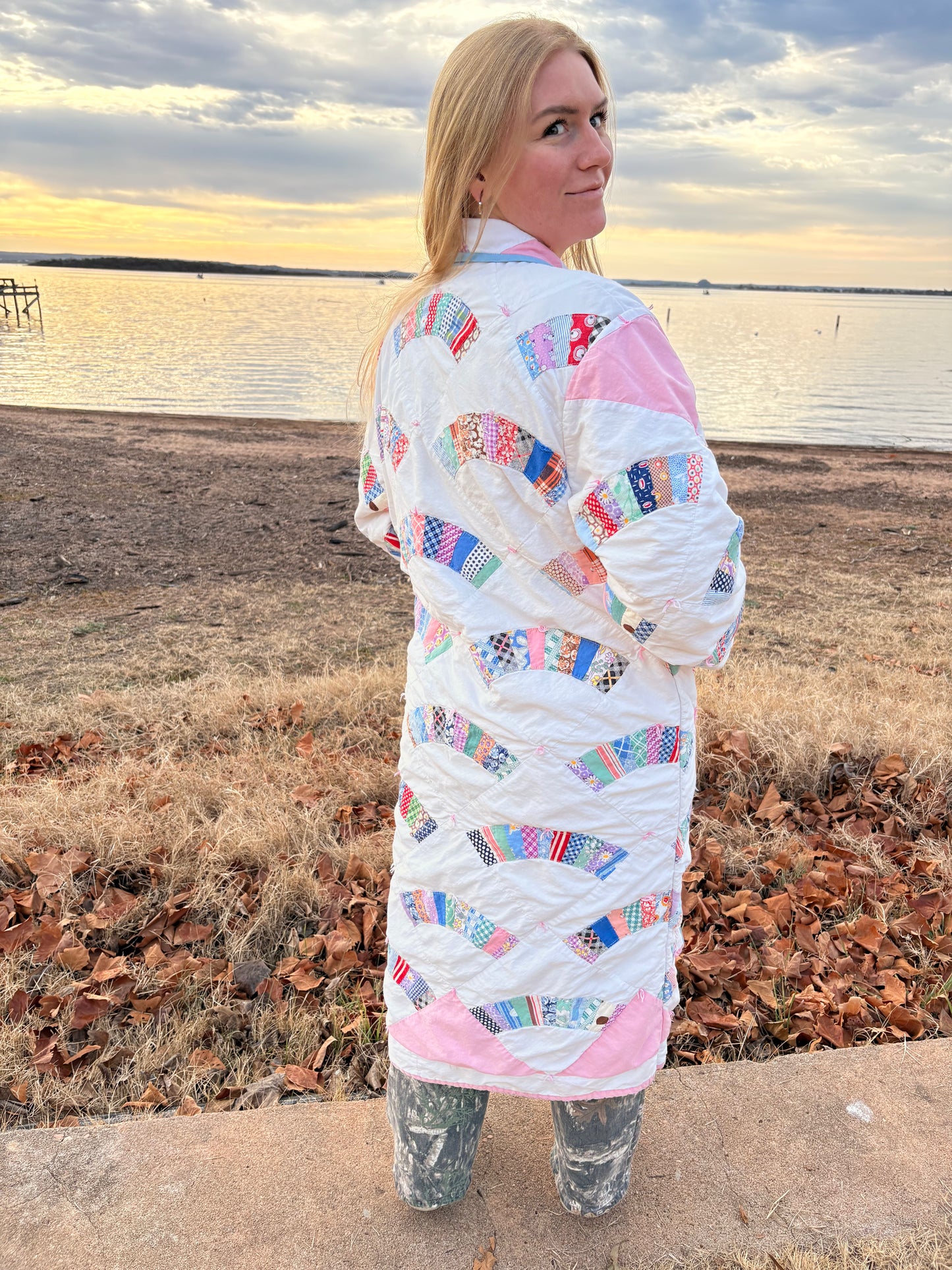 Fan Quilt Trench Coat