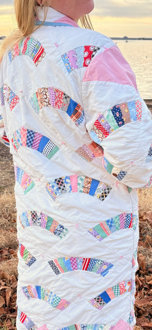 Fan Quilt Trench Coat