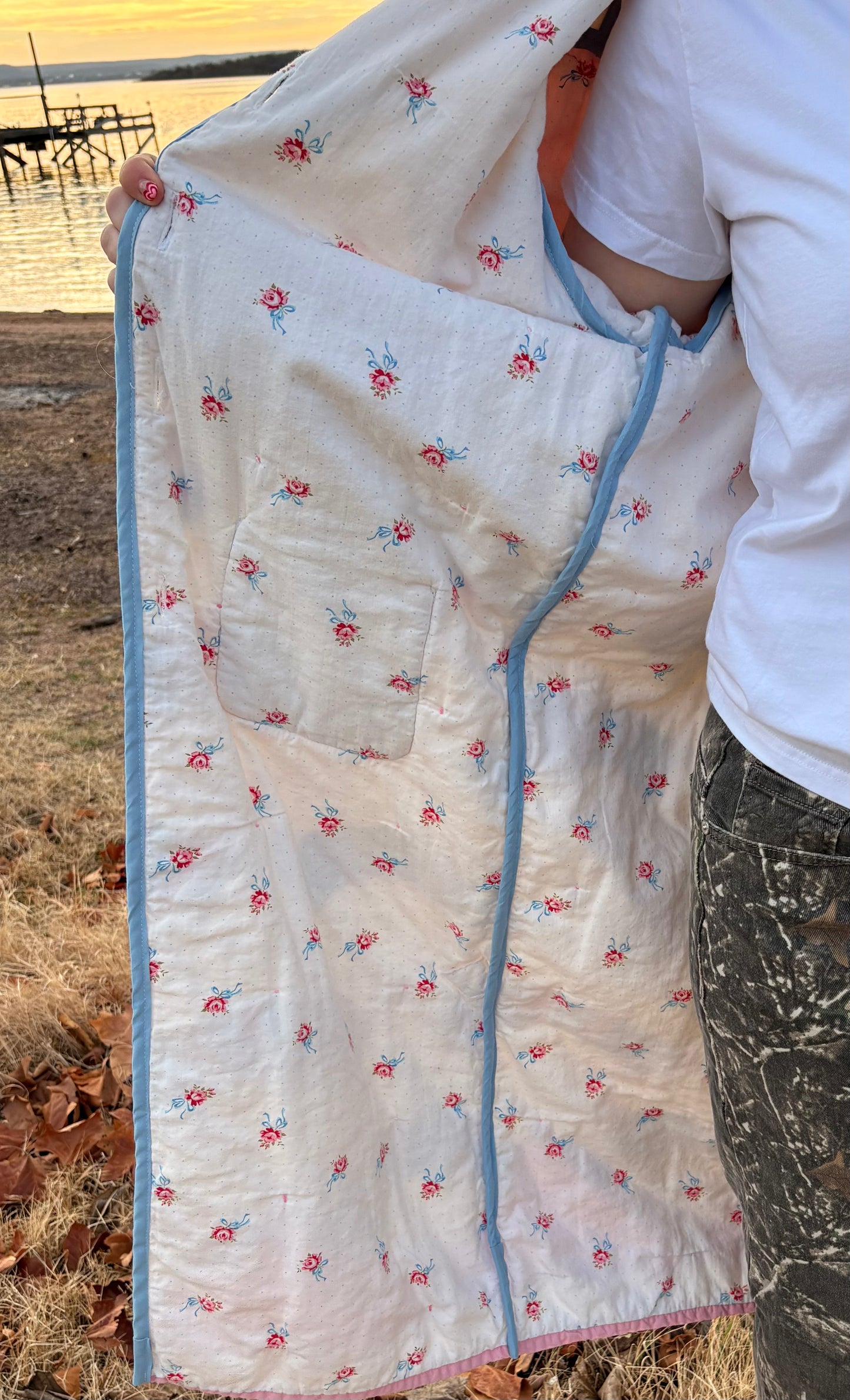 Fan Quilt Trench Coat